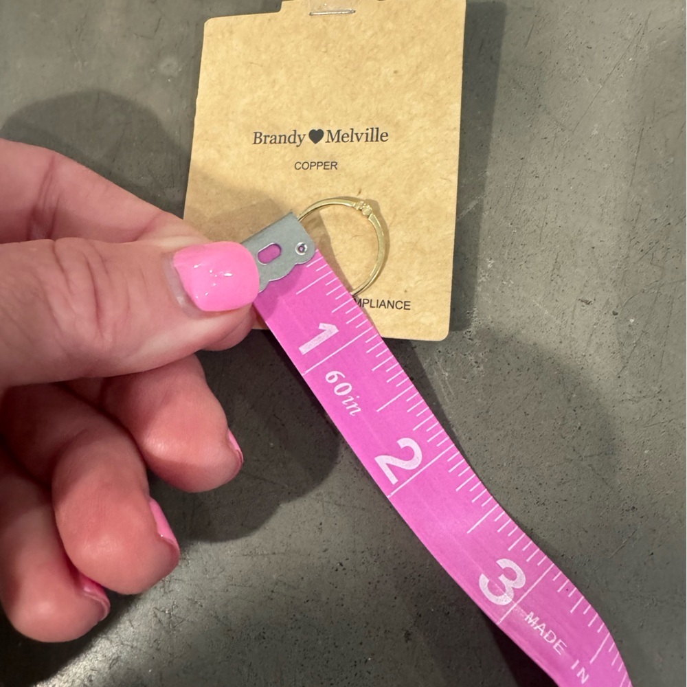 BRANDY MELVILLE winter White Los Angeles USA zipper Pouch w/ golden star  ring⭐️ - Picture 7 of 8